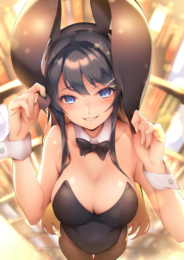 10s, 1girl, animal_ears, bad_id, bad_pixiv_id, bare_shoulders, black_hair, black_hairband