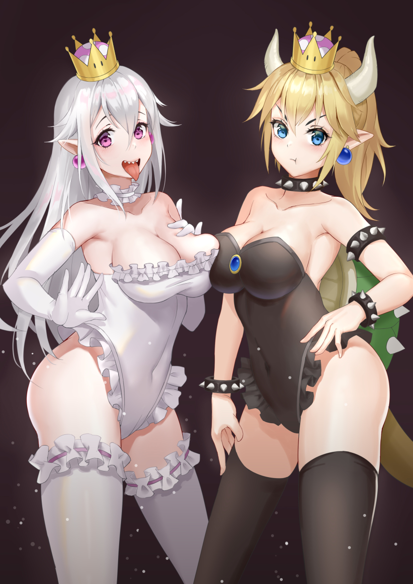 2girls, :d, :t, absurdres, adapted_costume, armlet, armpits, asymmetrical_docking