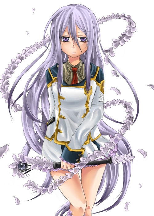 1girl, amatsuki_colors, felli_loss, female_focus, frilled_skirt, frills, koukaku_no_regios, light_purple_hair