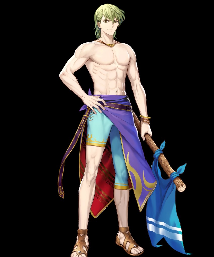 1boy, asatani_tomoyo, blue_hair, fire_emblem, fire_emblem:_the_sacred_stones, fire_emblem_heroes, full_body, green_eyes