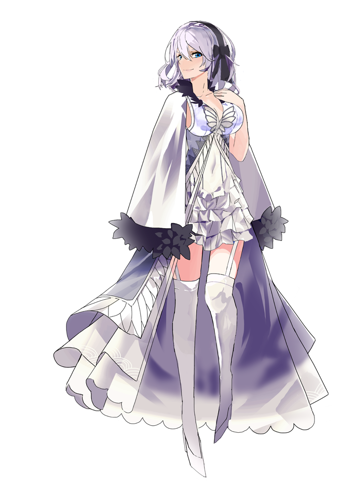 alternate_costume, azur_lane, bad_id, bad_pixiv_id, blue_eyes, breasts, dress, hairband