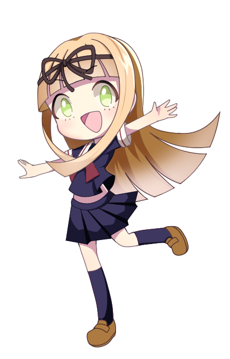 1girl, bad_id, bad_pixiv_id, black_ribbon, black_serafuku, black_skirt, black_socks, blonde_hair