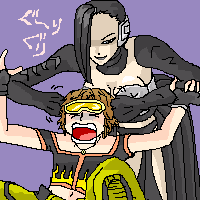 armor, black_eyes, black_hair, breastplate, brown_hair, bullying, galerians, galerians:_ash