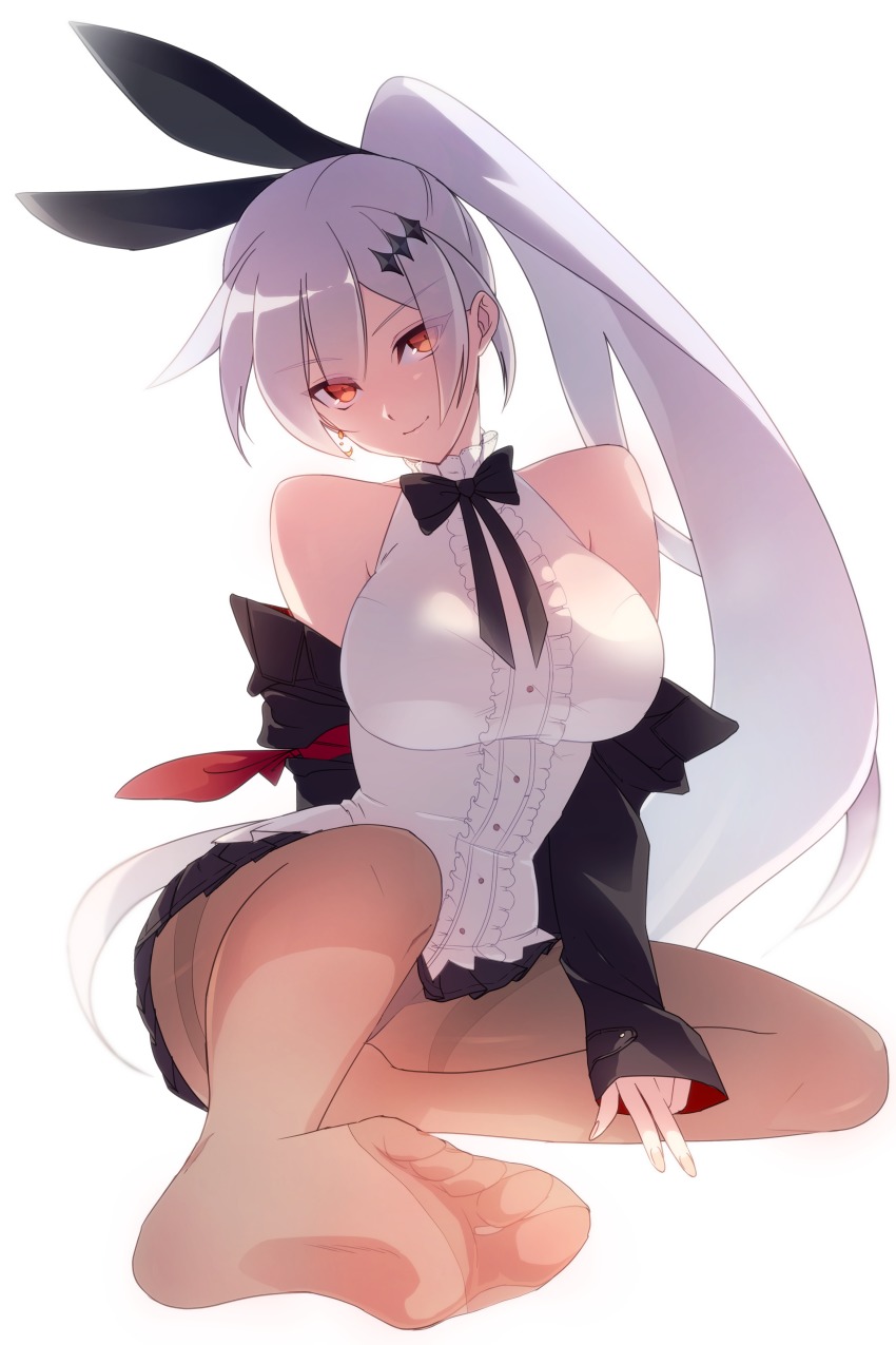 1girl, absurdres, bare_shoulders, breasts, dodo_(purofu_hitsudoku), feet, five-seven_(girls'_frontline), girls'_frontline