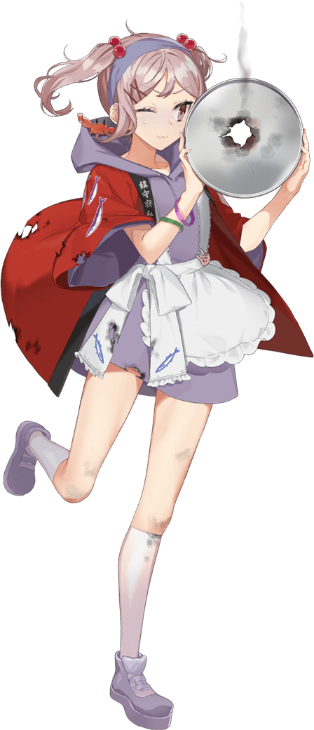 1girl, :3, alternate_costume, apron, armband, crab, drew_(drew213g), female_focus