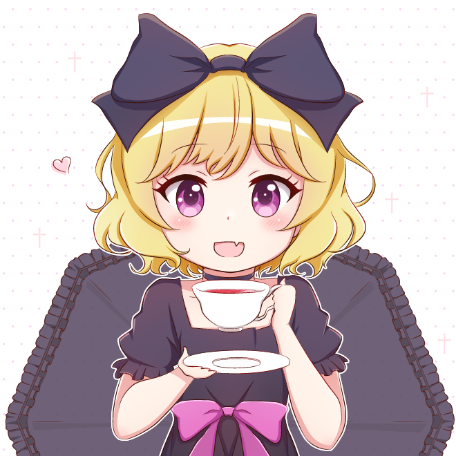 10s, 1girl, :d, black_bow, black_choker, black_dress, black_umbrella, blonde_hair