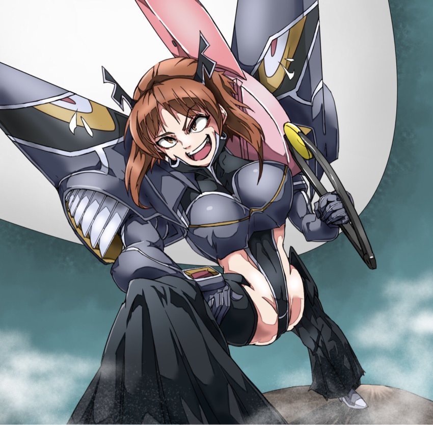 10s, 1girl, adapted_costume, anglerfish, armor, armored_dress, black_bodysuit, black_legwear