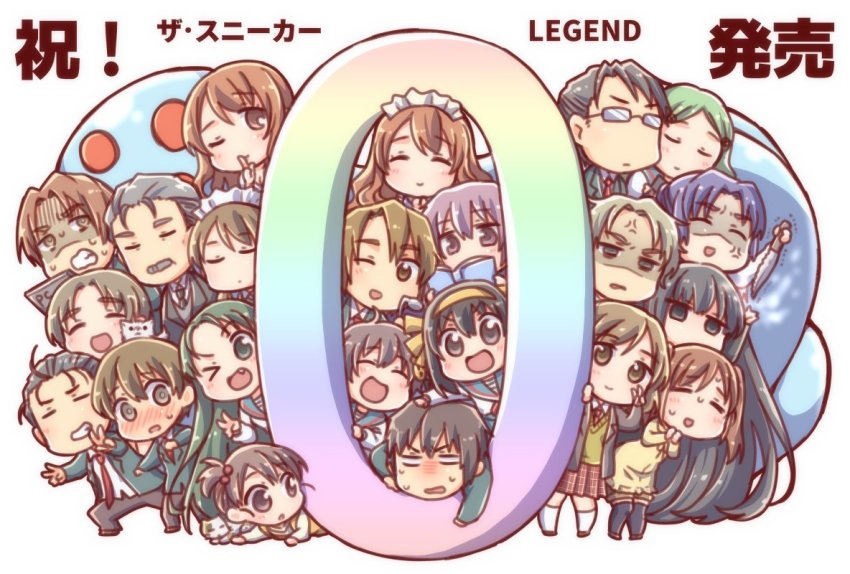 6+boys, 6+girls, arakawa_(suzumiya_haruhi), asahina_mikuru, asahina_mikuru_(adult), asakura_ryoko, black_eyes, black_hair