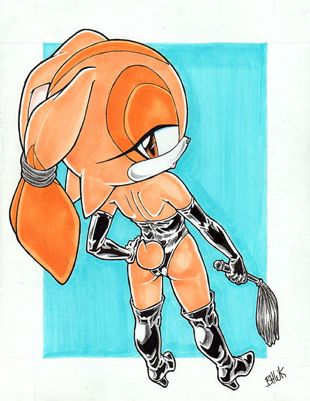 1girl, animal_ears, artist_name, ass, cream_the_rabbit, dominatrix, female_focus, full_body