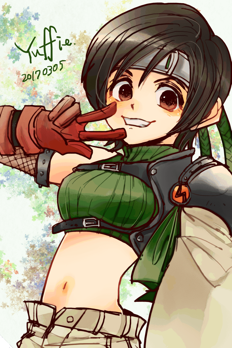 1girl, breasts, brown_hair, commentary_request, female_focus, final_fantasy, final_fantasy_vii, gloves