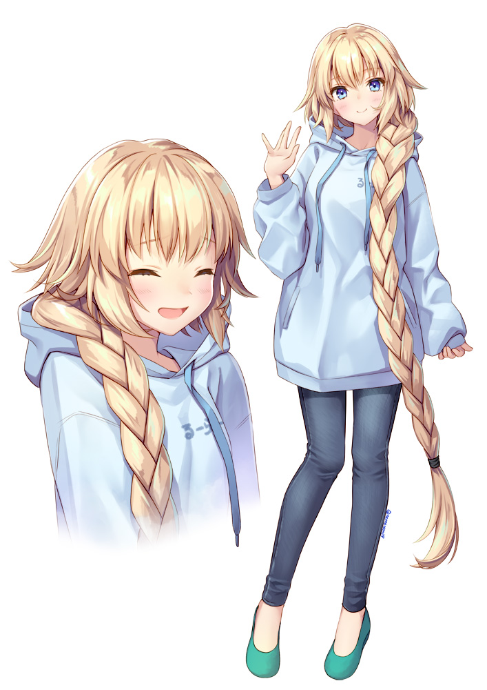 1girl, ^_^, blonde_hair, blue_eyes, blush, braid, closed_eyes, closed_mouth