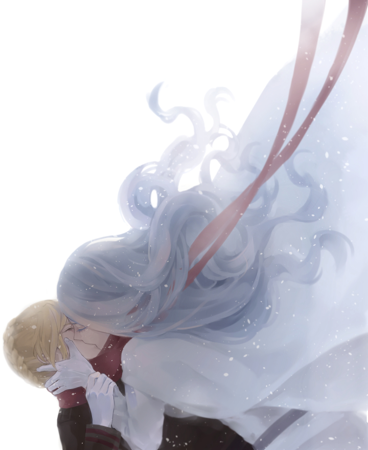 2girls, ada_(unlight), alison34607, backlighting, belinda_(unlight), blonde_hair, braid, cape