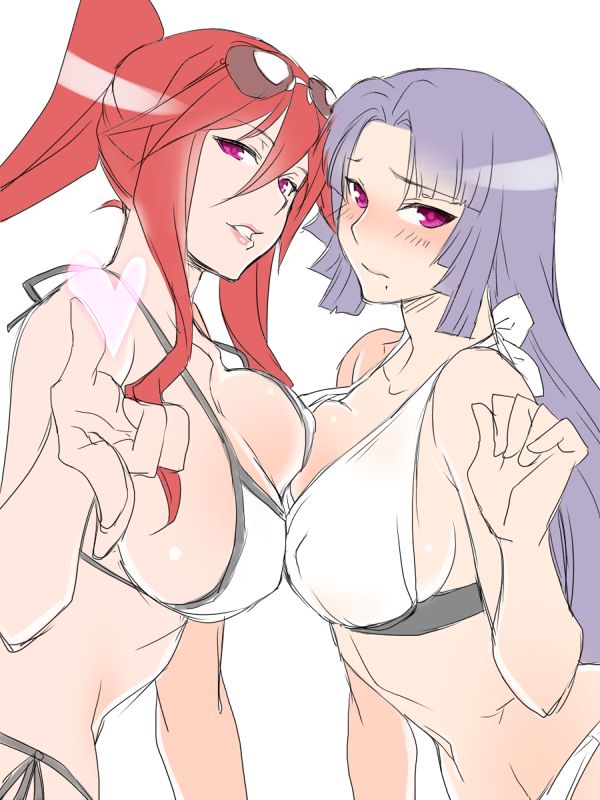 2girls, bikini, chaos_code, esaka, hermes_gberardini, kagari_(chaos_code), multiple_girls, swimsuit, tagme