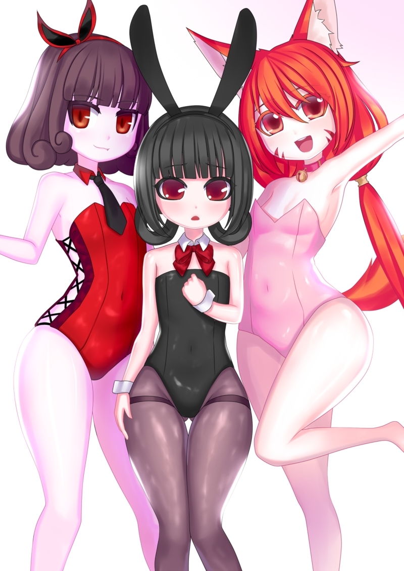 animal_ears, arm_up, armpits, bell, black_hair, blush, breasts, brown_eyes