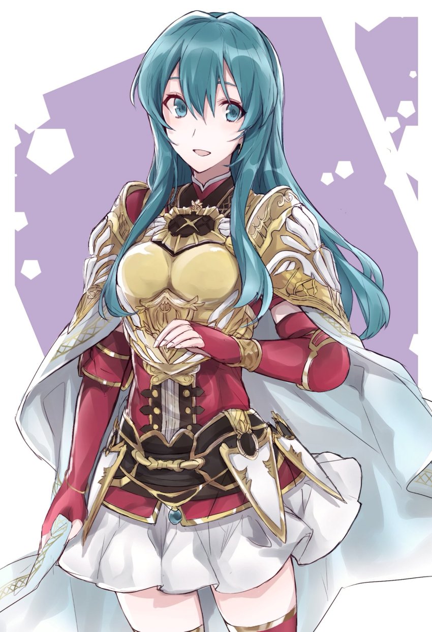 1girl, aiueo1234853, aqua_eyes, aqua_hair, armor, bad_id, bad_twitter_id, blue_hair