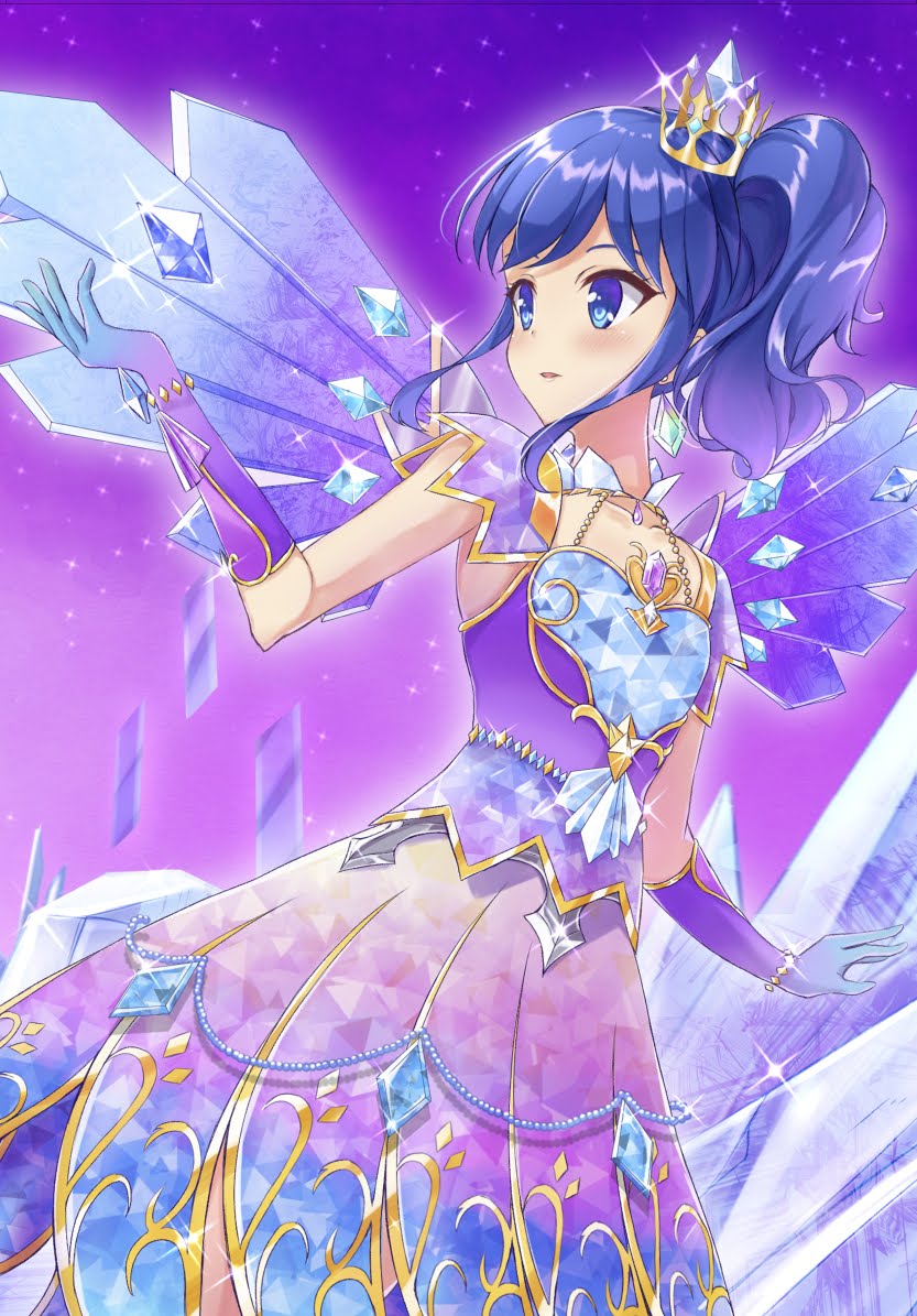 1girl, aikatsu!, aikatsu!_(series), bad_id, bad_pixiv_id, blue_eyes, blue_gloves, blue_hair