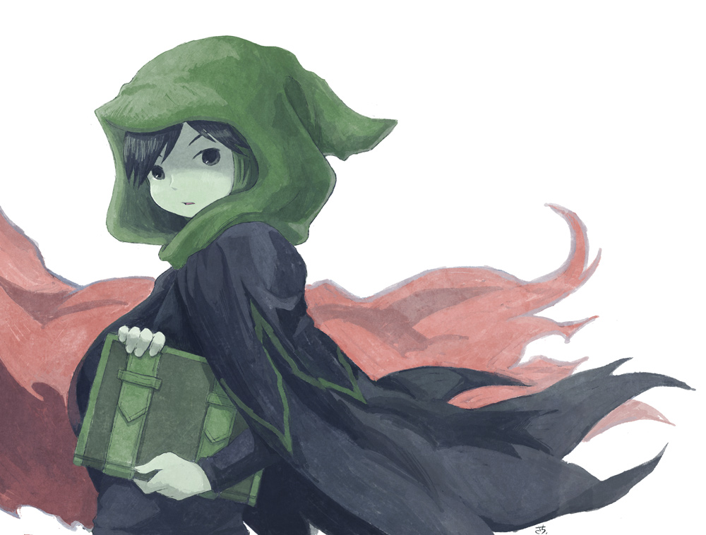 1boy, black_hair, book, dark_acolyte_(shovel_knight), male_focus, sachy_(sachichy), shovel_knight, solo_focus