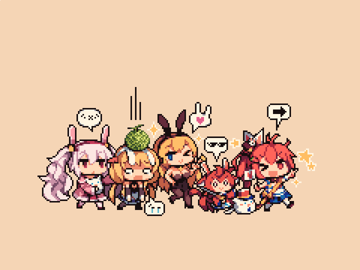 >_o, 5girls, :>, @_@, animal_ears, azur_lane, bailey_(azur_lane), benson_(azur_lane)