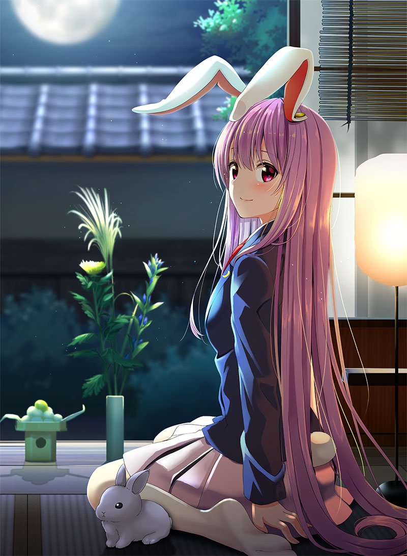 1girl, animal, animal_ears, backlighting, blazer, blue_jacket, blurry, blurry_background