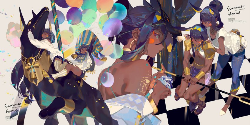 1boy, 1girl, aged_down, animal_ears, child, contemporary, cosplay, dark-skinned_female