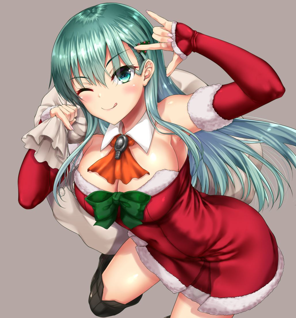 1girl, ;9, akizuki_akina, aqua_eyes, aqua_hair, armpits, black_boots, blush