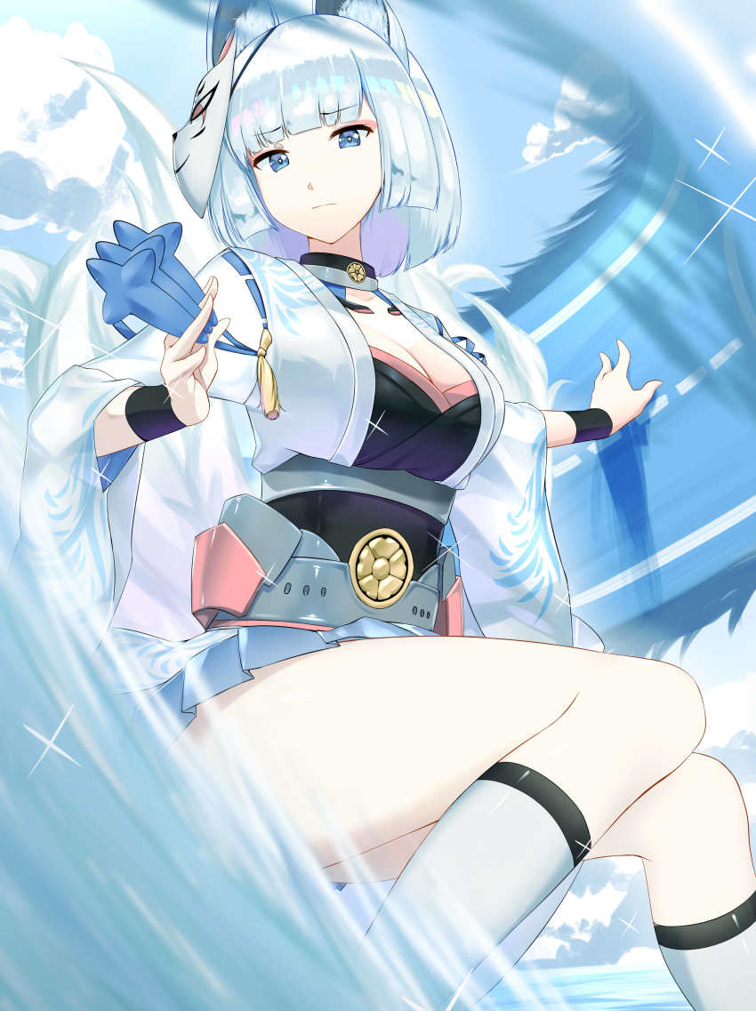 absurdres, animal_ears, azur_lane, blunt_bangs, breasts, dy_kai, eyeliner, eyeshadow