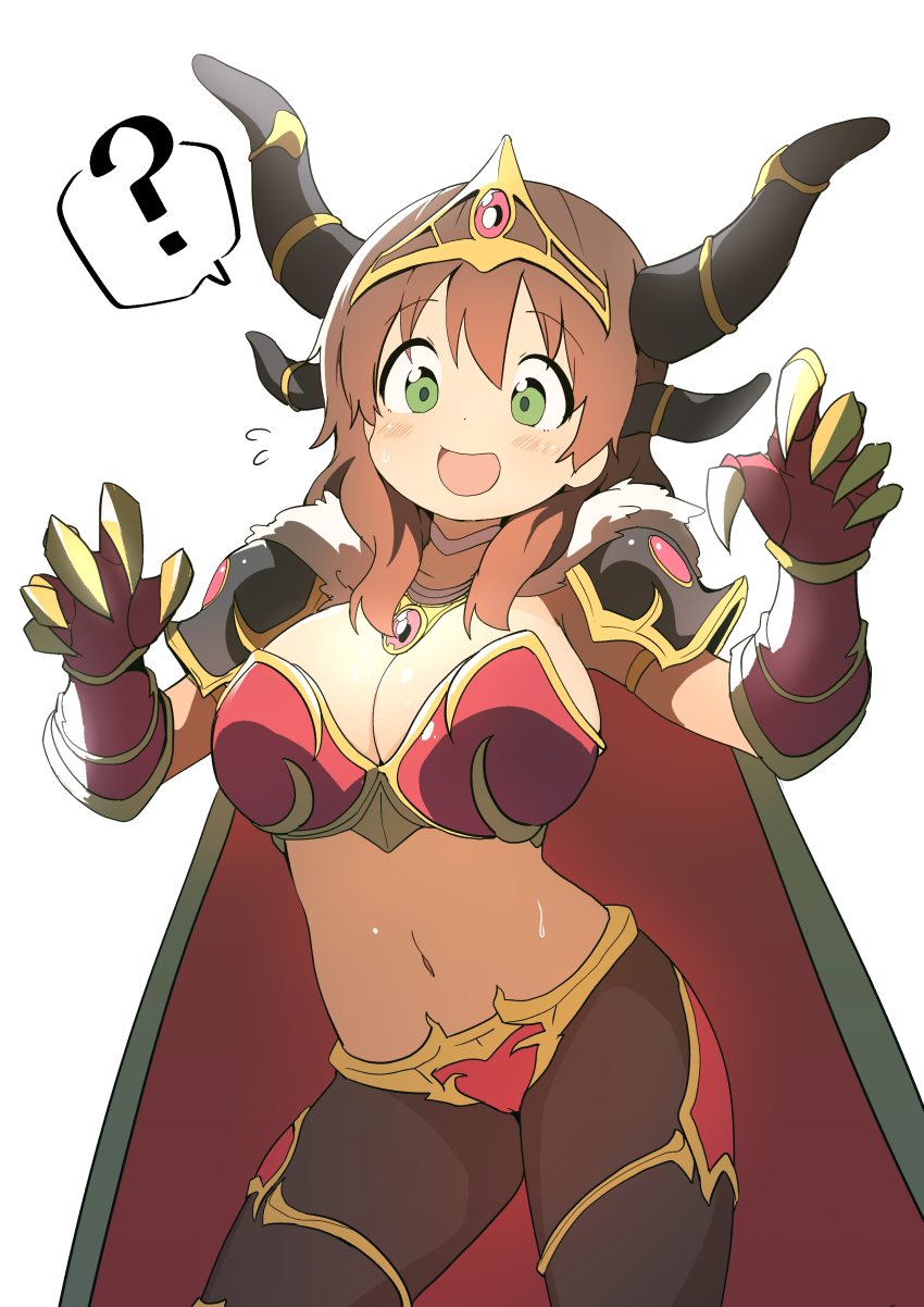 1girl, ?, absurdres, alexstrasza, alexstrasza_(cosplay), armor, blush, breasts