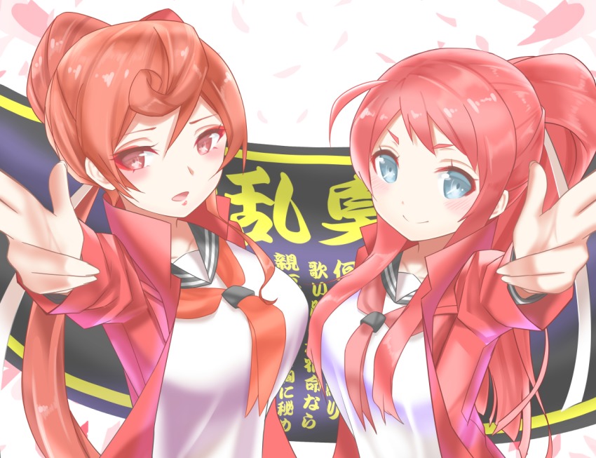 10s, bad_id, bad_pixiv_id, blue_eyes, blush, breasts, brown_eyes, brown_hair