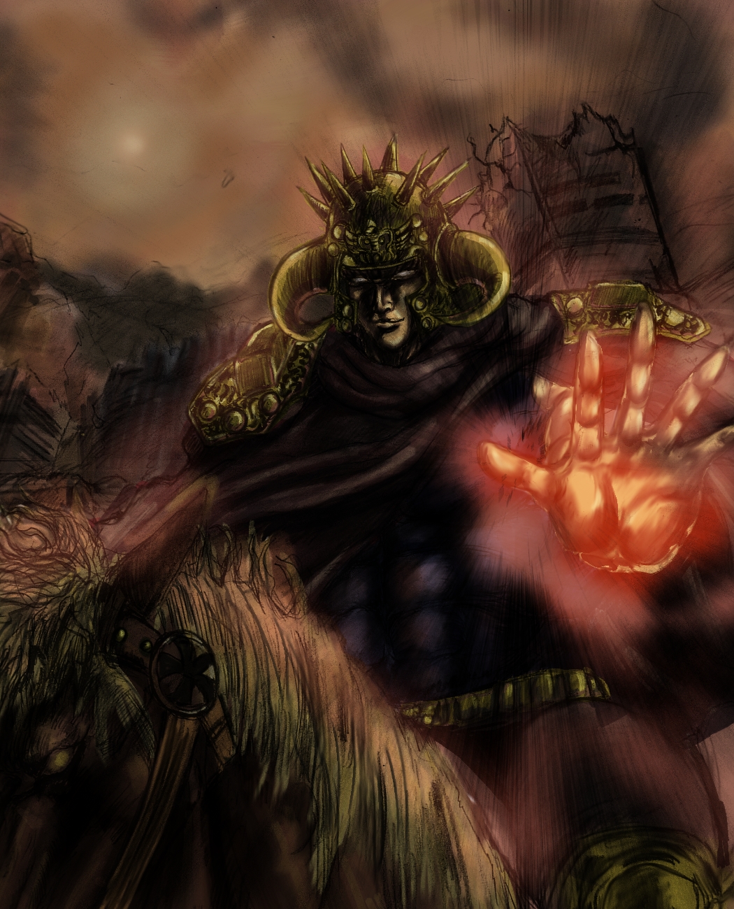 1boy, bccp, helm, helmet, highres, hokuto_no_ken, horse, kokuoh-go