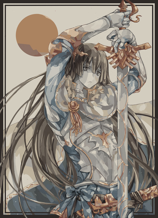 1boy, armor, black_hair, breastplate, capelet, framed, freyr_(granblue_fantasy), gauntlets