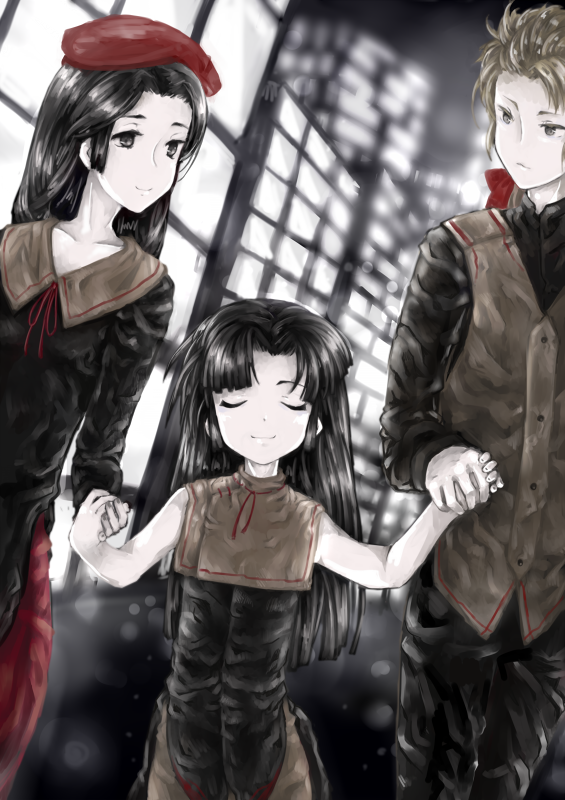 1boy, 2girls, bad_id, bad_pixiv_id, mugikum0, multiple_girls, tagme