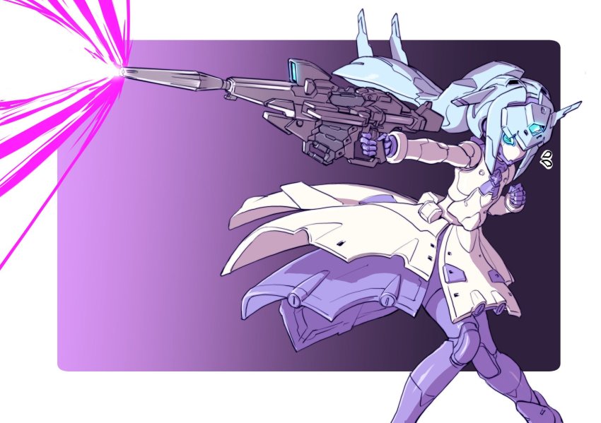 10s, aqua_eyes, bad_id, bad_twitter_id, beam_rifle, commentary_request, energy_gun, firing