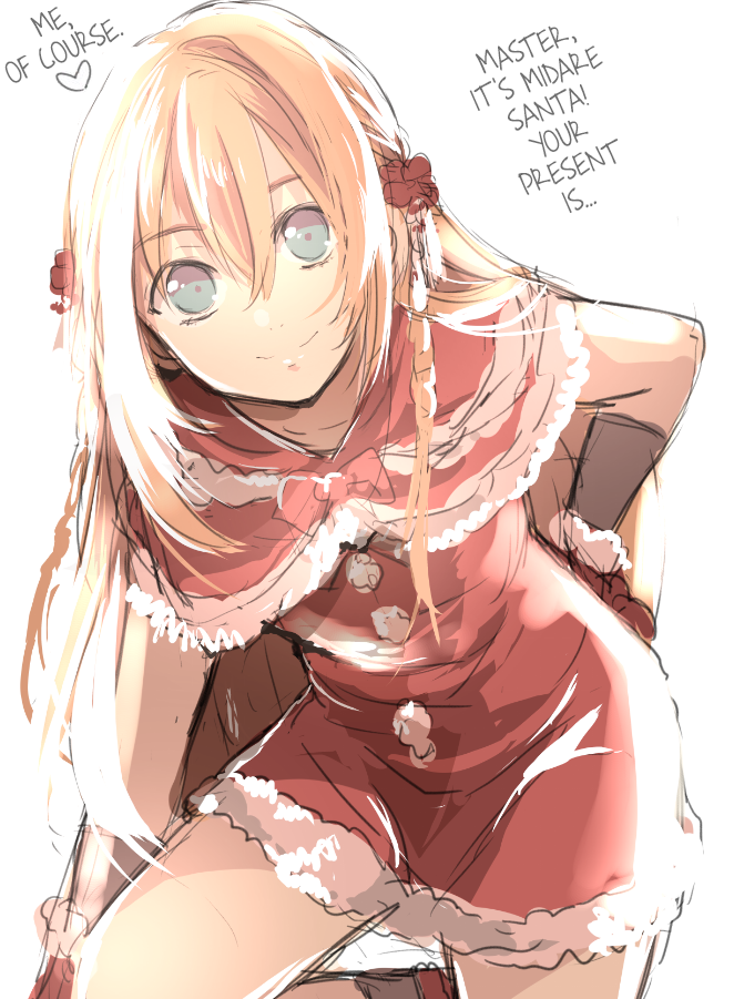 10s, 1boy, blonde_hair, blue_eyes, christmas, crossdressing, crossdressing_(mtf), hard-translated