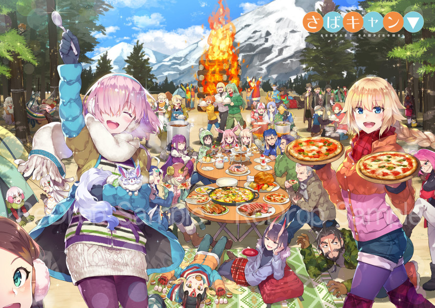 6+boys, 6+girls, ahoge, artemis_(fate), artoria_pendragon_(fate), asterios_(fate), avicebron_(fate), black_hair