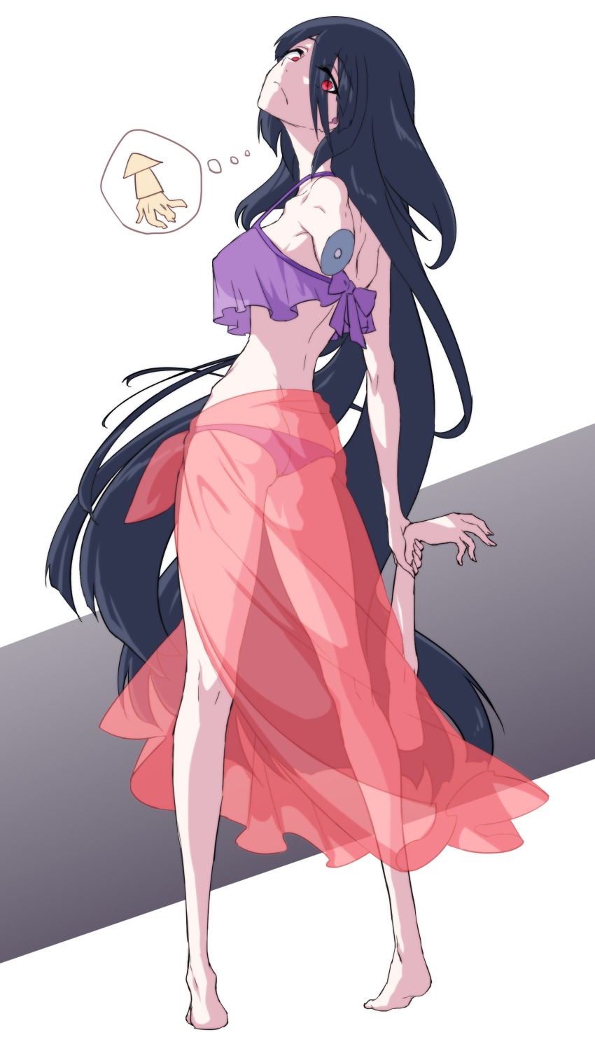 10s, 1girl, absurdres, amputee, ass, back, bikini, black_hair