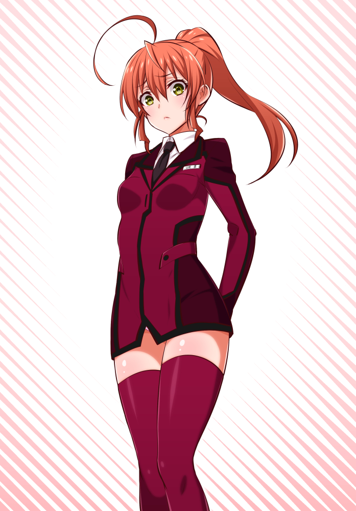 1girl, active_raid, adapted_costume, ahoge, black_necktie, breasts, brown_hair, collared_shirt