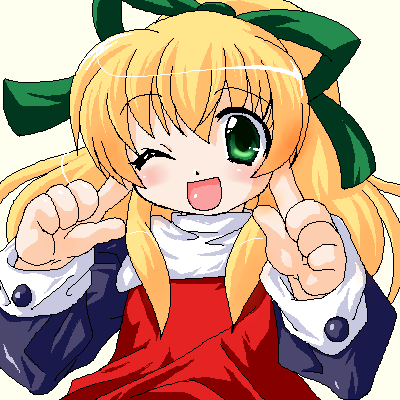 blonde_hair, capcom, green_eyes, hair_ribbon, ikeda_jun_(aquaqua), long_hair, lowres, mega_man_(classic)