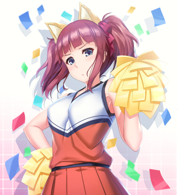 10s, 1girl, anima_yell!, animal_ears, asane_ken, azur_lane, bare_shoulders, blue_eyes