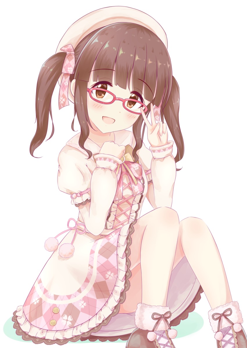 1girl, :d, argyle_bow, argyle_bowtie, argyle_clothes, argyle_neckwear, bad_id, bad_pixiv_id