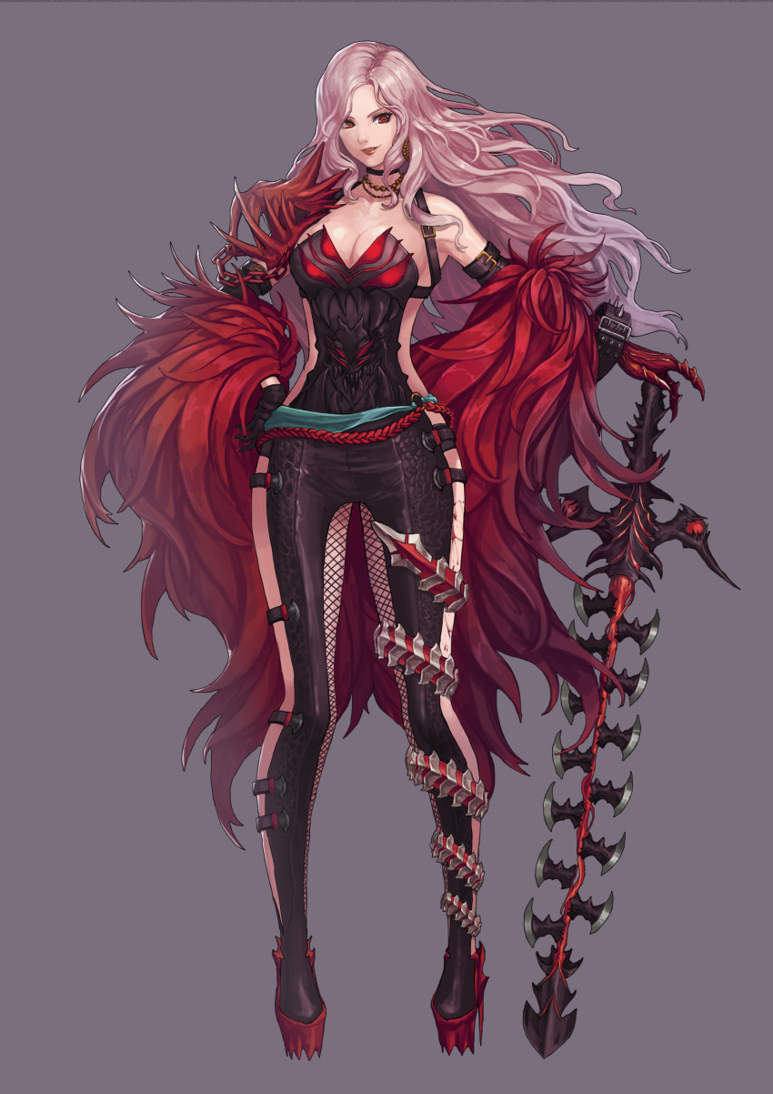 1girl, absurdres, arm_belt, armor, belt, belt_buckle, black_choker, black_collar