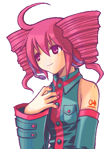 1girl, ahoge, animated, animated_gif, curly_hair, drill_hair, female_focus, headphones