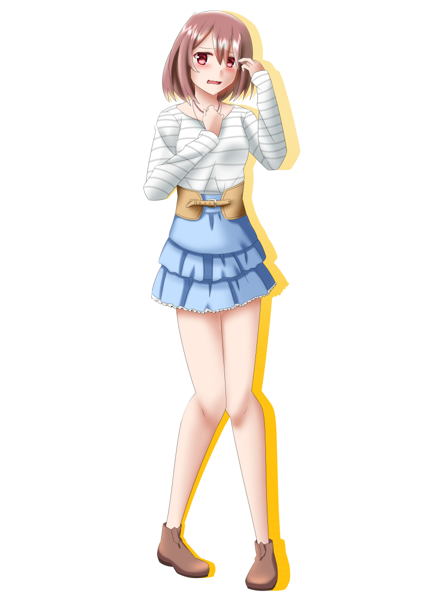 1girl, absurdres, ankle_boots, boots, brown_hair, chooper, highres, hoshino_miyako_(wataten)