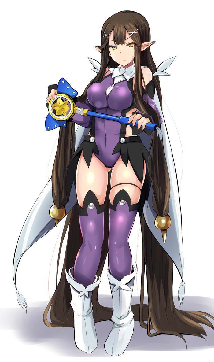 absurdly_long_hair, breasts, brown_hair, clothing_cutout, cosplay, covered_navel, fate/grand_order, fate/kaleid_liner_prisma_illya