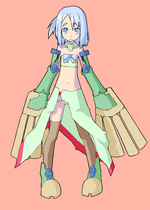 1girl, female_focus, flat_chest, full_body, kimura_akiyoshi, looking_at_viewer, navel, original