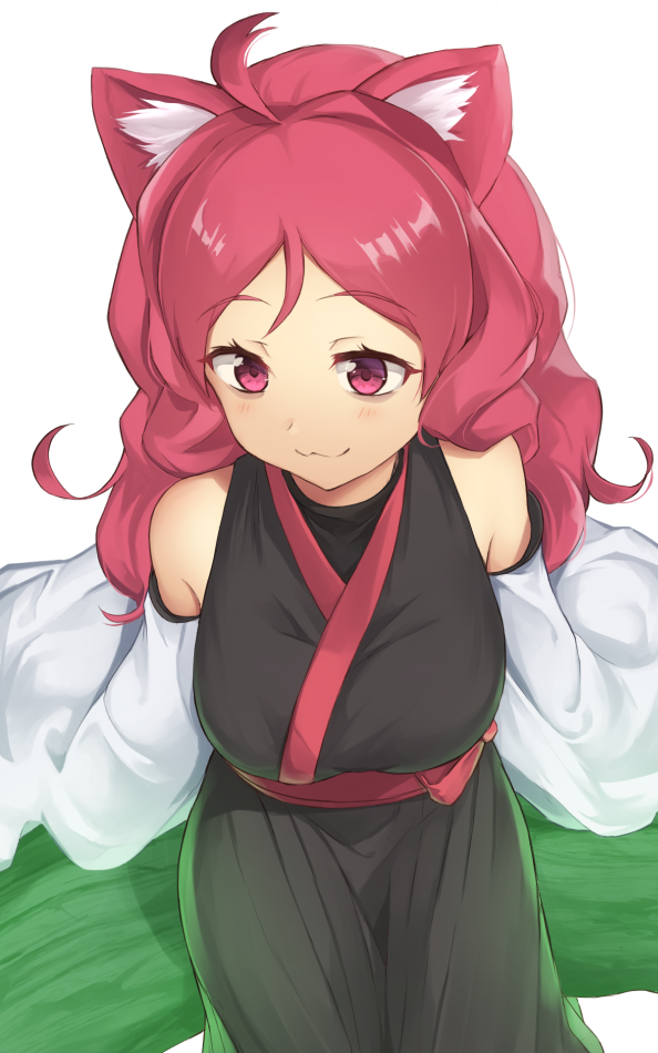 1girl, :3, ahoge, animal_ear_fluff, animal_ears, bags_under_eyes, cat_ears, commentary