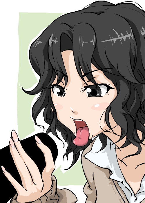 amagami, black_eyes, black_hair, curly_hair, ehoumaki, fingernails, food, kuma_kichi