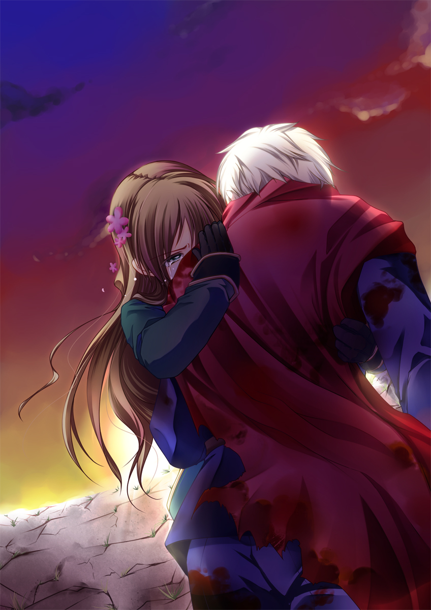 00s, 1boy, 1girl, axis_powers_hetalia, bad_id, bad_pixiv_id, blood, brown_hair