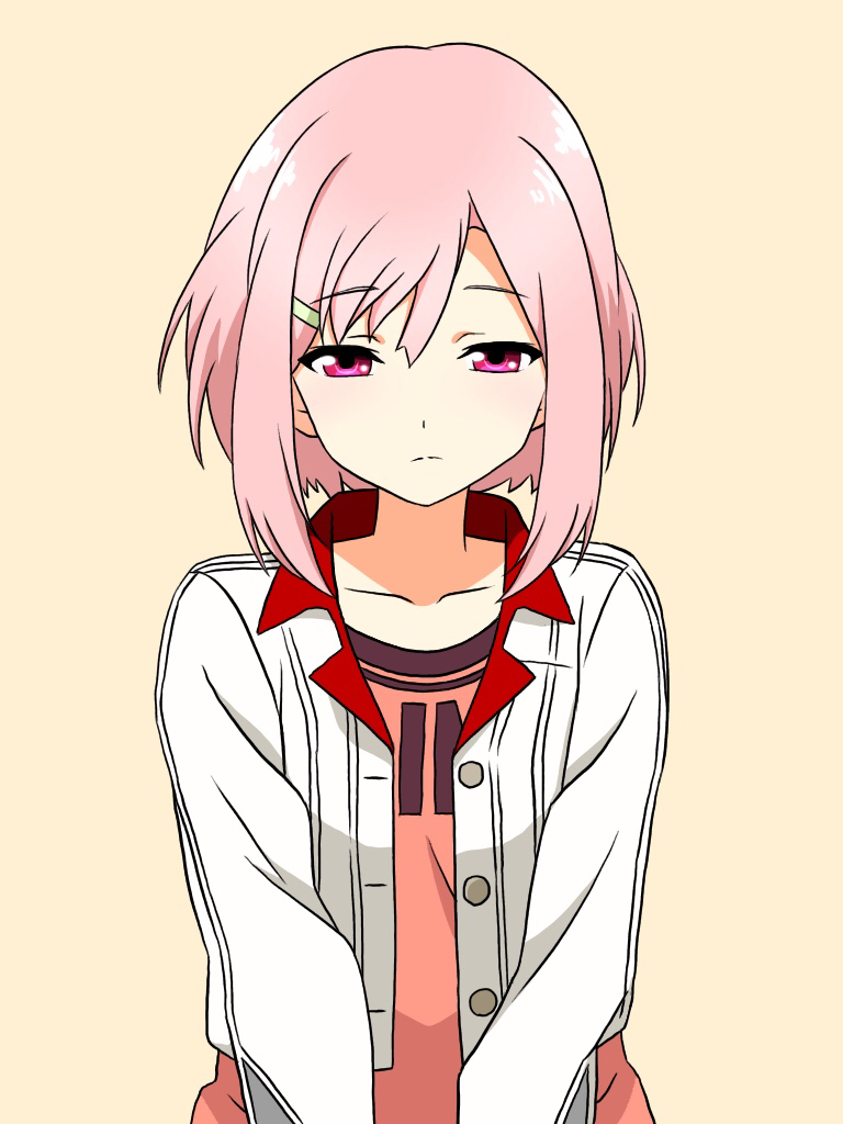 1girl, female_focus, hair_ornament, hairclip, jacket, koharu_yoshino, long_sleeves, looking_at_viewer