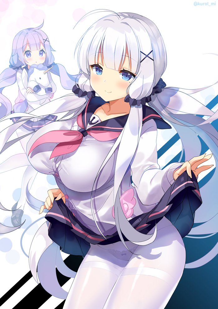 1girl, ahoge, azur_lane, blush, breasts, collarbone, cosplay, illustrious_(azur_lane)