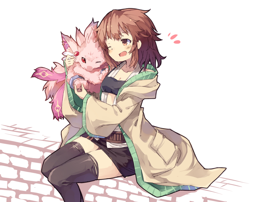 1girl, animal, blush, breasts, character_request, copyright_request, highres, hiita_(yu-gi-oh!)